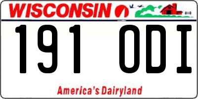 WI license plate 191ODI