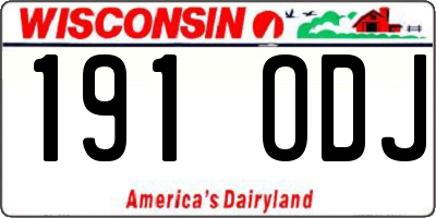WI license plate 191ODJ