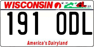 WI license plate 191ODL