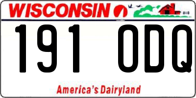 WI license plate 191ODQ