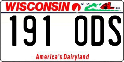 WI license plate 191ODS