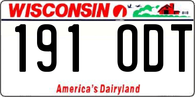 WI license plate 191ODT