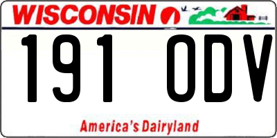 WI license plate 191ODV