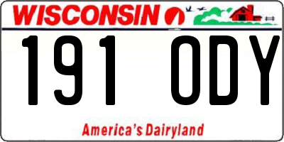 WI license plate 191ODY