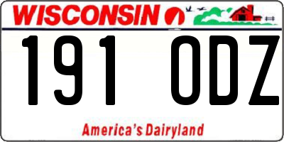 WI license plate 191ODZ