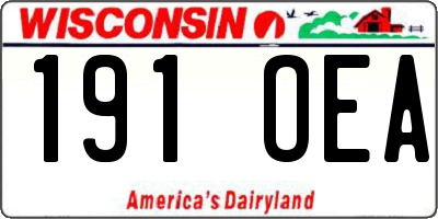 WI license plate 191OEA
