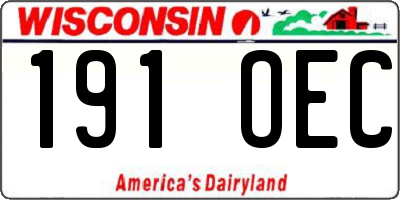 WI license plate 191OEC