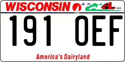 WI license plate 191OEF