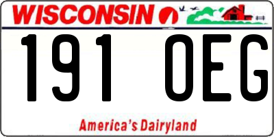 WI license plate 191OEG