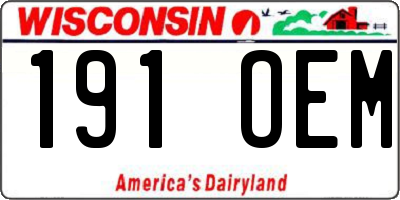 WI license plate 191OEM