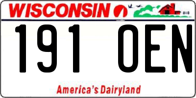 WI license plate 191OEN