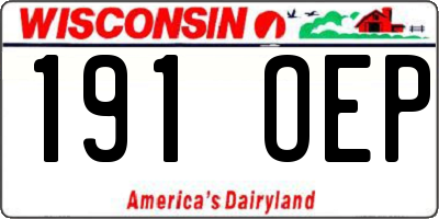 WI license plate 191OEP