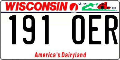 WI license plate 191OER