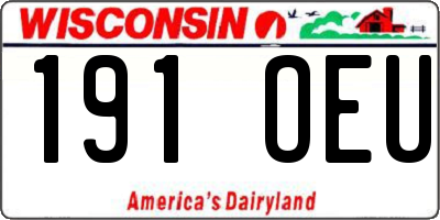 WI license plate 191OEU