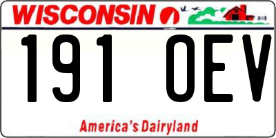 WI license plate 191OEV