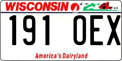 WI license plate 191OEX