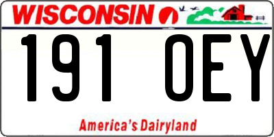 WI license plate 191OEY