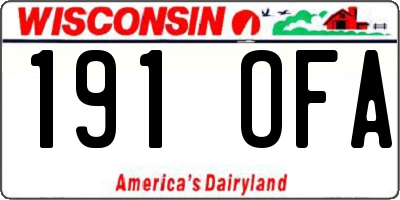 WI license plate 191OFA