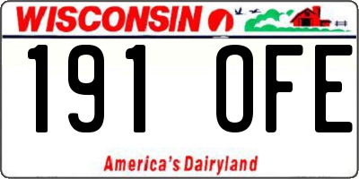 WI license plate 191OFE