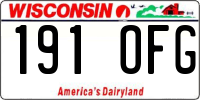 WI license plate 191OFG