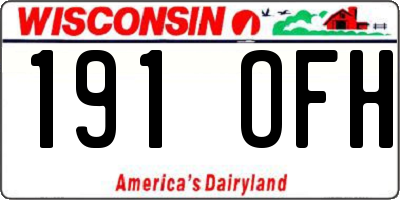WI license plate 191OFH