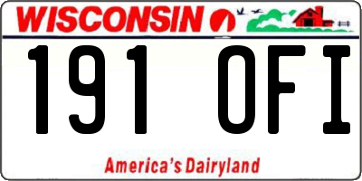 WI license plate 191OFI
