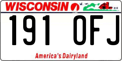 WI license plate 191OFJ