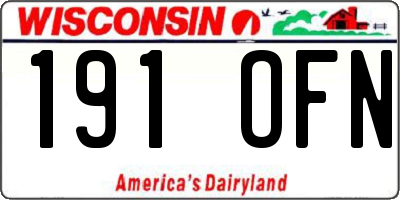 WI license plate 191OFN
