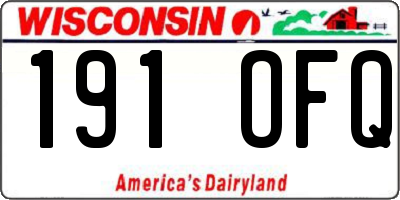 WI license plate 191OFQ