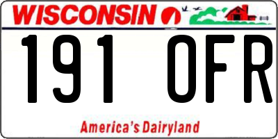 WI license plate 191OFR