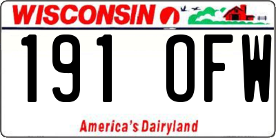 WI license plate 191OFW