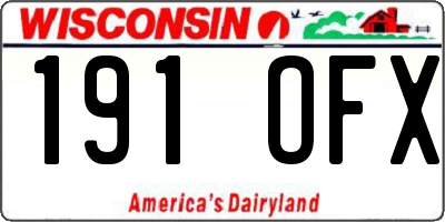 WI license plate 191OFX