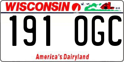 WI license plate 191OGC