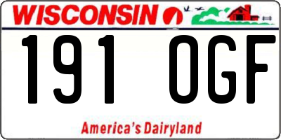 WI license plate 191OGF