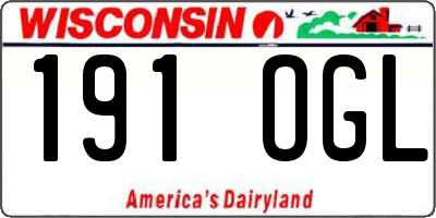 WI license plate 191OGL