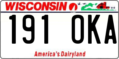 WI license plate 191OKA