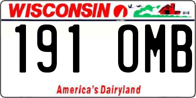 WI license plate 191OMB