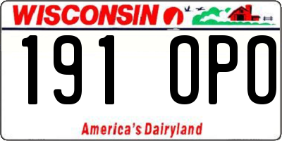 WI license plate 191OPO
