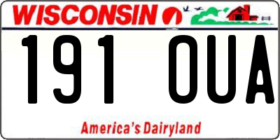 WI license plate 191OUA