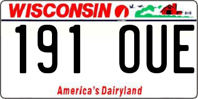 WI license plate 191OUE