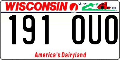 WI license plate 191OUO