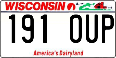 WI license plate 191OUP