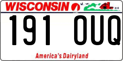 WI license plate 191OUQ