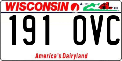 WI license plate 191OVC