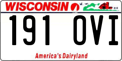 WI license plate 191OVI