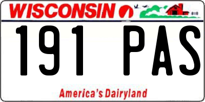 WI license plate 191PAS