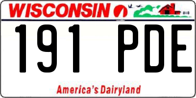 WI license plate 191PDE