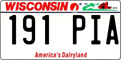 WI license plate 191PIA