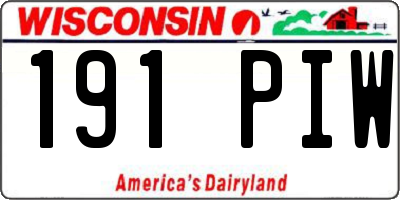 WI license plate 191PIW