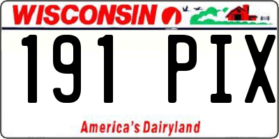 WI license plate 191PIX